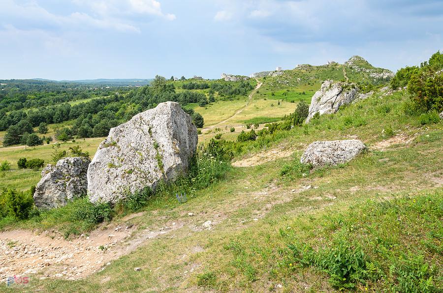 U podnóża góry Biakło - widok w kierunku Olsztyna