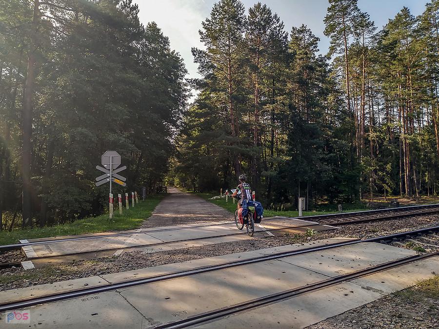 Przejazd kolejowy z parku rostoczańskim