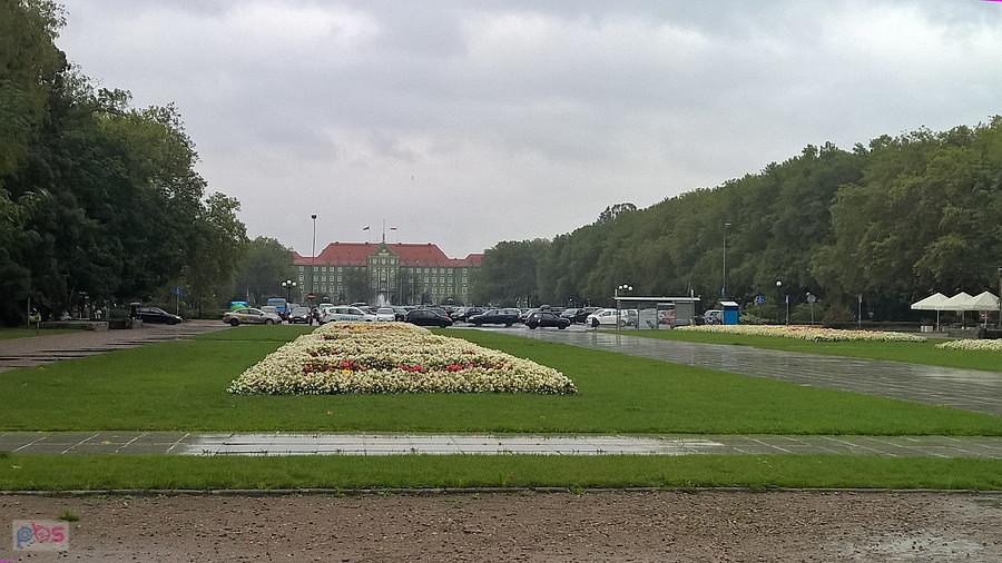 Jasne Błonia w deszczu.