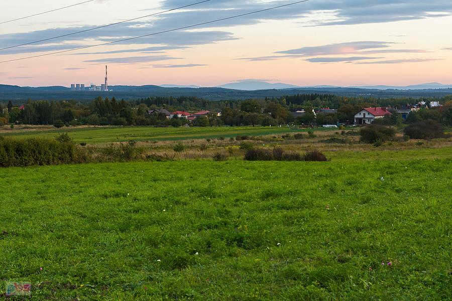 Bukowno - Kleparz - widok w kierunku Elektrowni Siersza