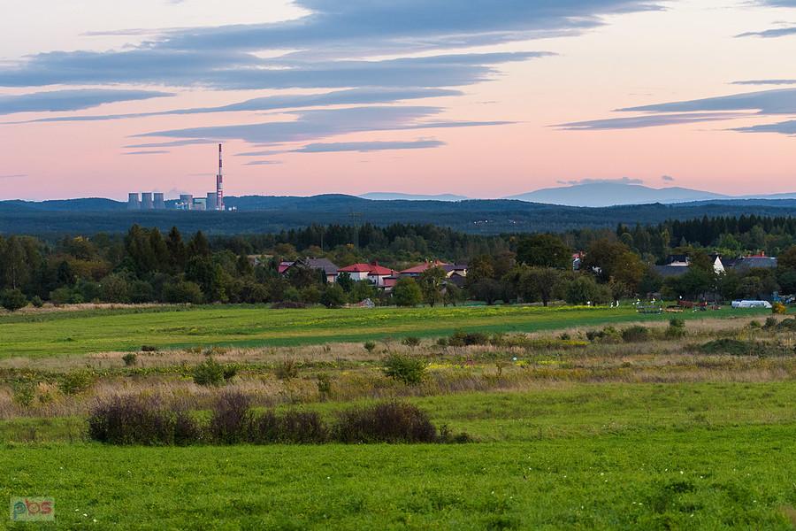 Bukowno - Kleparz - widok w kierunku Elektrowni Siersza