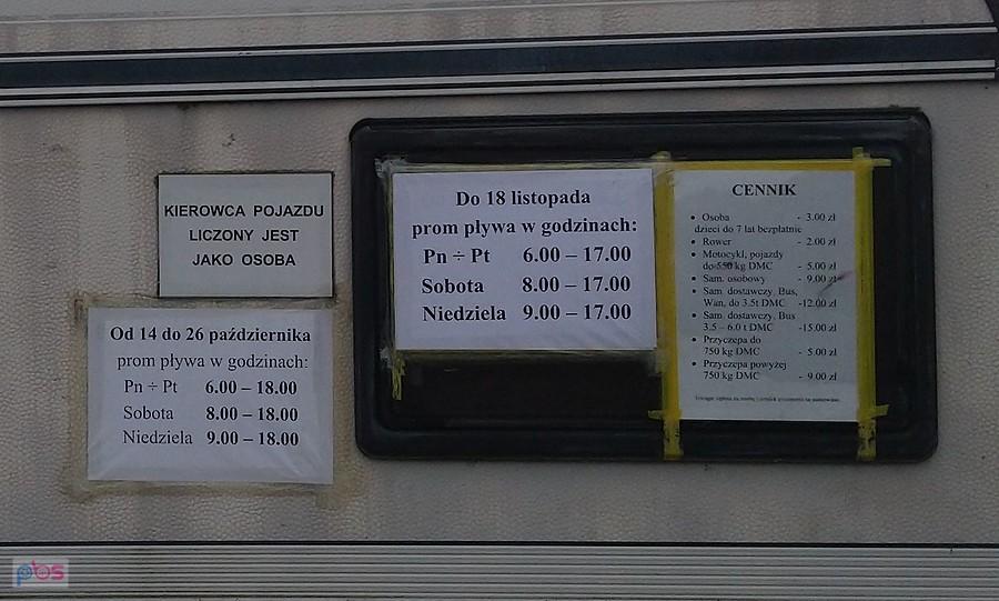 Informacje dla pasażerów promu