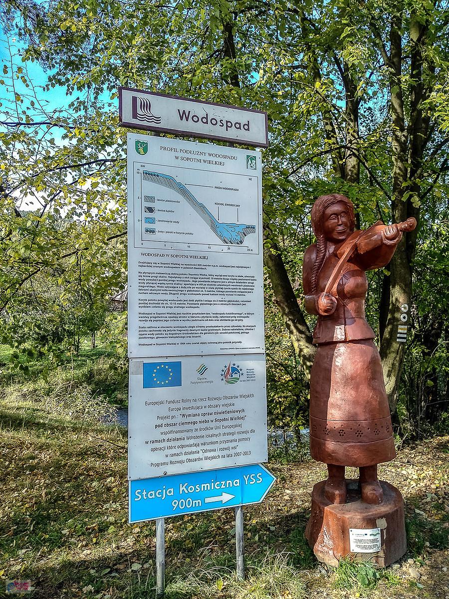Tablica informacyjna przy wodospadzie