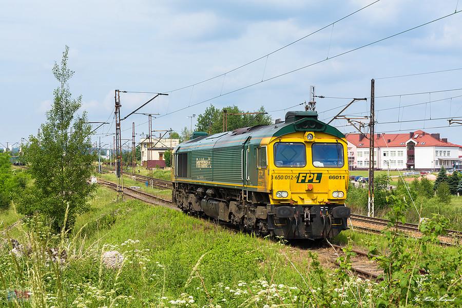 Class 66011 "odpoczywa" na stacji Łączna - linia D29-8.