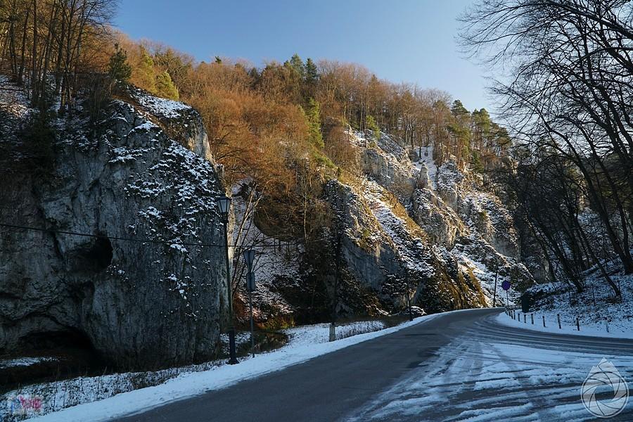 Dolina Prądnika w śniegu