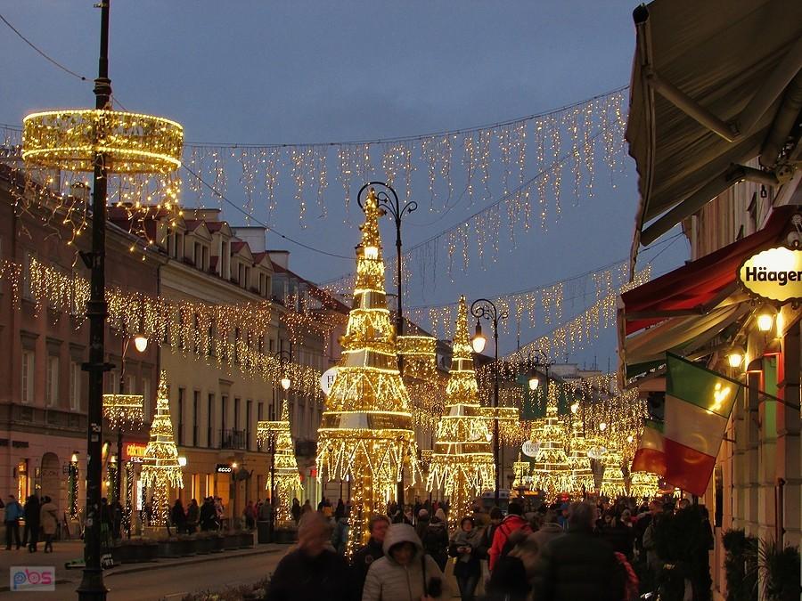 Świąteczna iluminacja Nowego Światu
