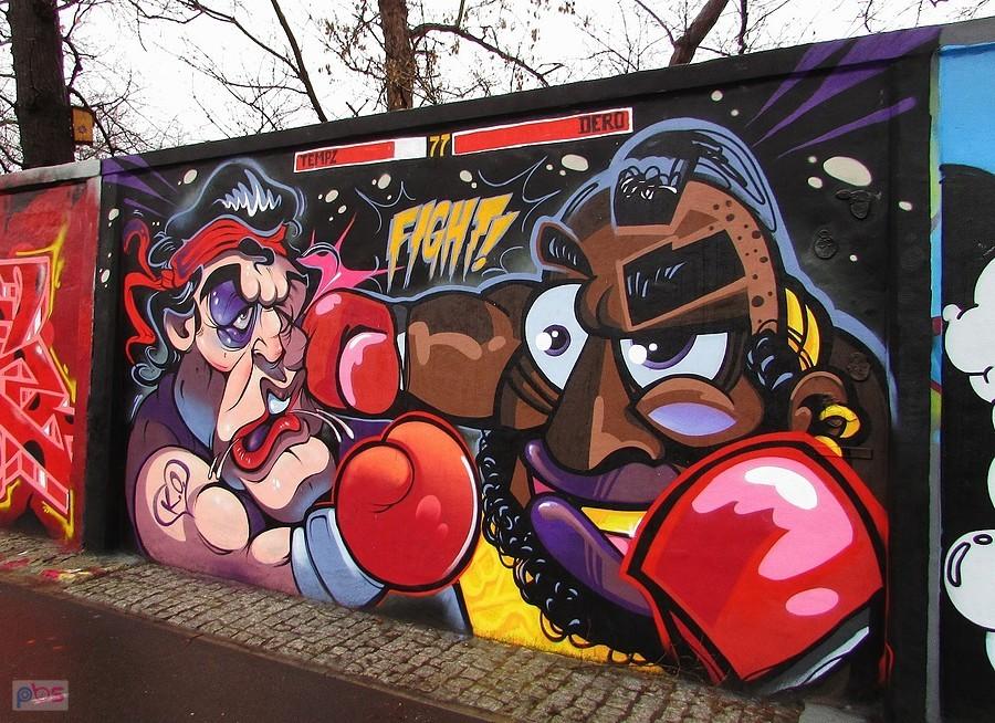 Mural Fight wykonany przez Tempez