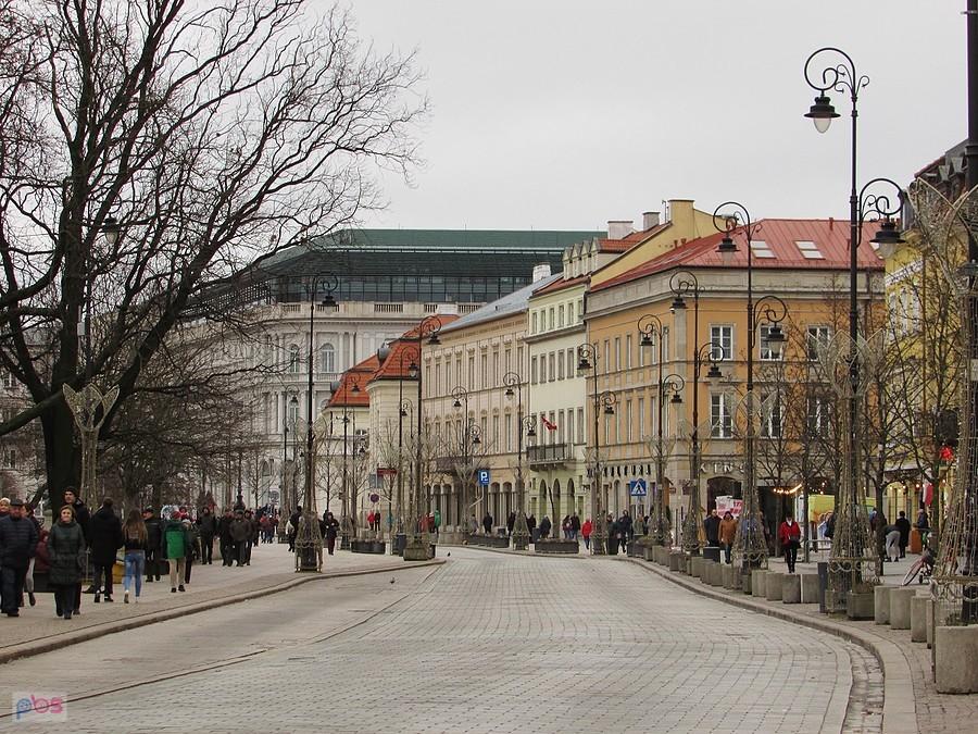 Krakowskie Przedmieście w kieunku Hotelu Europejskiego