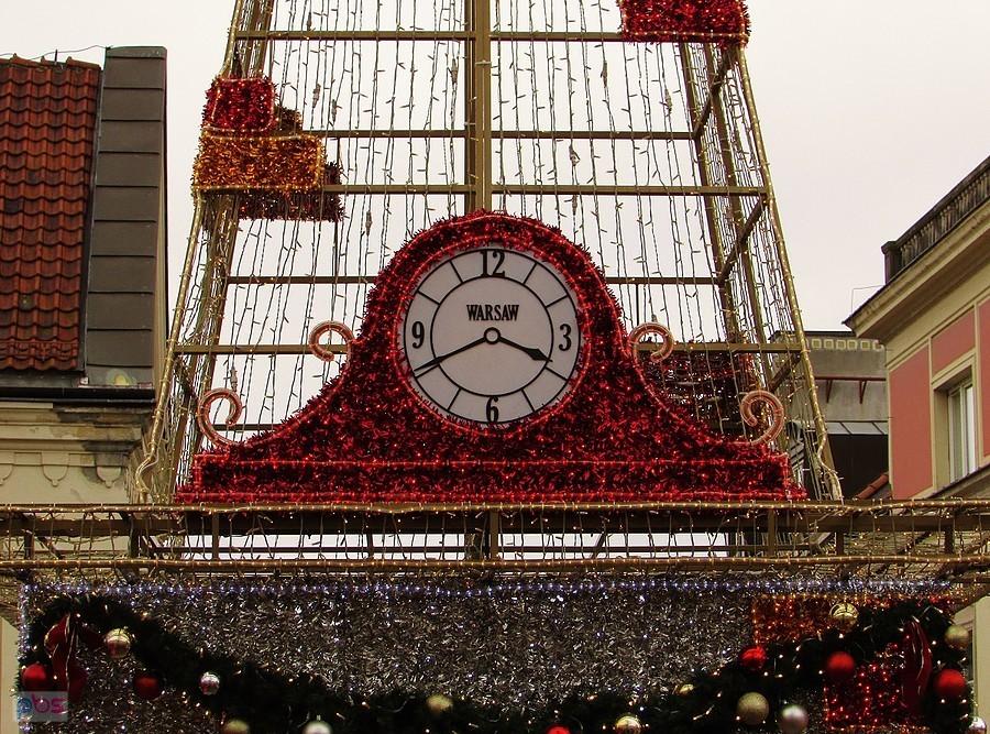 Zegar iluminacji świątecznej na Krakowskim Przedmieściu