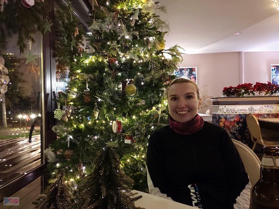 Ja z choinką w restauracji Portofino