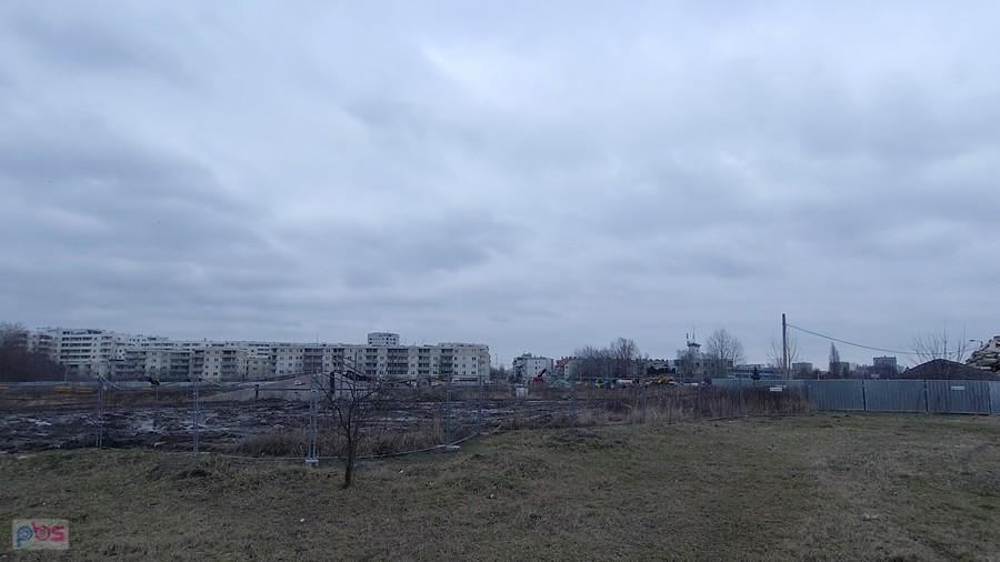 Bloki i Straż Pożarna na Filipiny Płaskowickiej, po drugiej stronie POW- widok od strony południowej.
