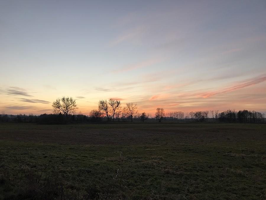 styczniowy zachód słońca