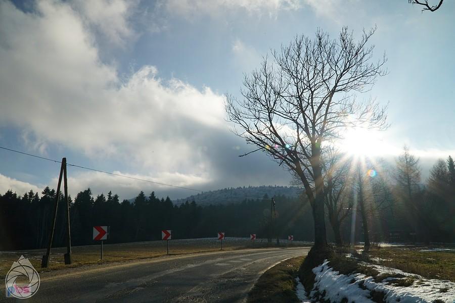 koniec eksponowanej części podjazdu na Hałbowską