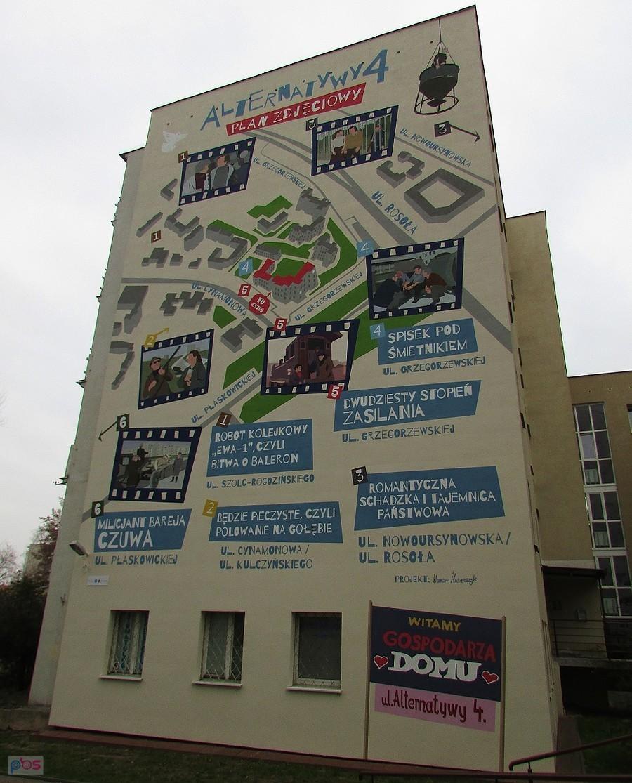 Jeszcze jeden mural nawiązujący do serialu "Alternatywy 4"