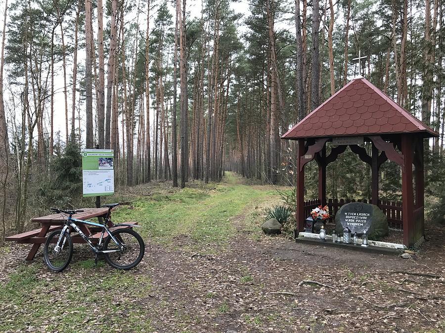 kapliczka JPII nad jeziorem Białym w Puszczy Noteckiej