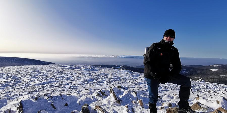 Fotka z punkt widokowy na Śnieżniku szlak pieszy zielony Dolní Morava