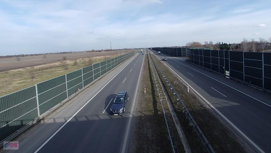 Autostrada Wolności w Brwinowie - widok na Warszawę