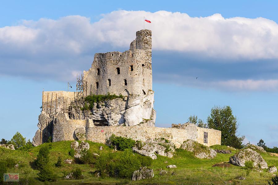 Spojrzenie na mirowskie ruiny zamku od strony zachodniej.