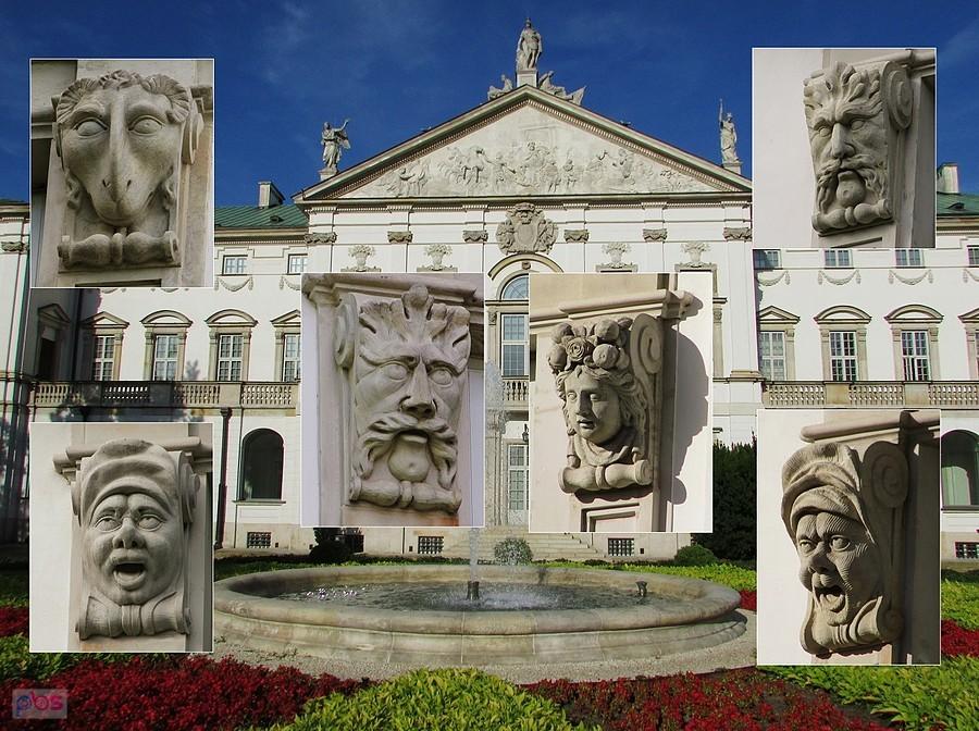 Maszkarony z pilastrów przyokiennych Pałacu Krasińskich