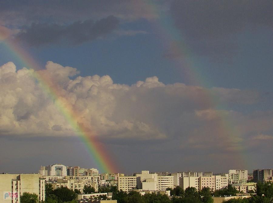 Podwójna tęcza nad Ursynowem