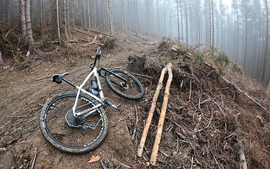 Hmm... Chyba ktoś tu zostawił sztywny widelec do 50-calowego koła :)