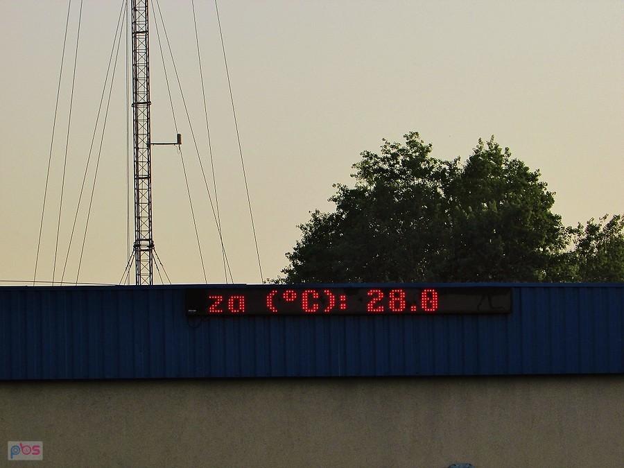Wieczorna temperatura na stacji meteo SGGW