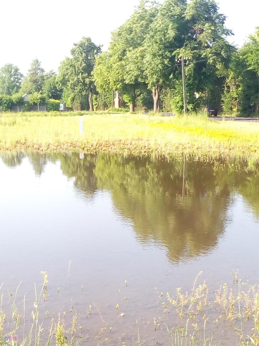 Ten staw na polu powstaje po deszczu
