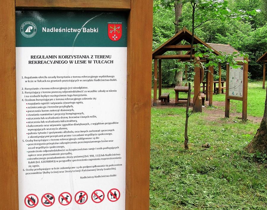 Teren rekreacyjny - w polskich warunkach zakaz wejścia z psem i obowiązek podporządkowania się... Straży Łowieckiej, Tulce