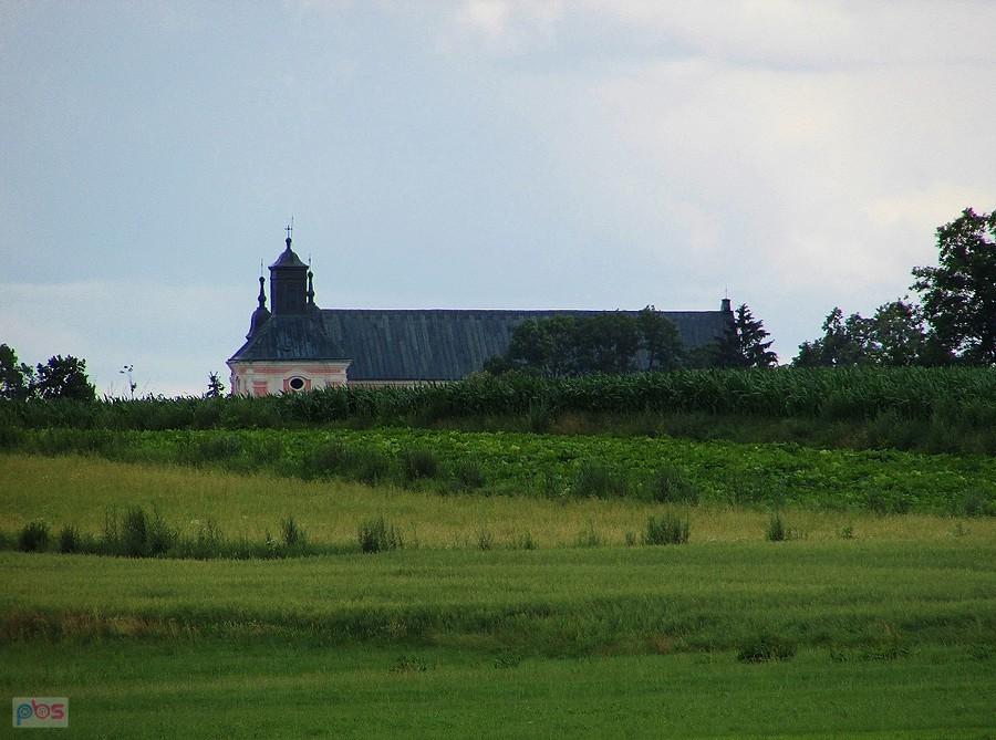 Za górką widać już kolegiatę janowską