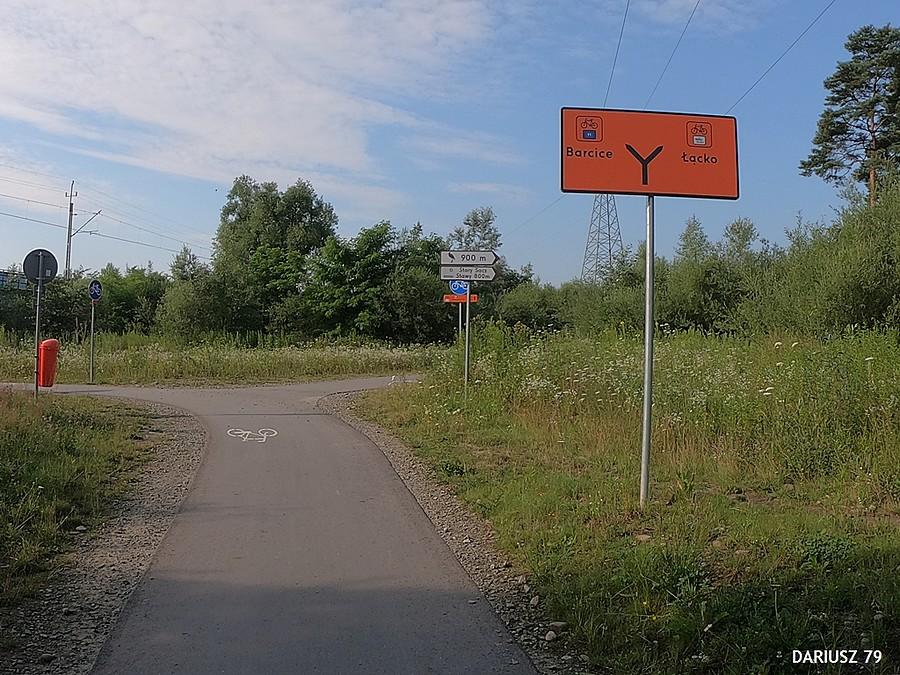 Nowy Sącz skrzyżowanie VeloDunajec a EuroVelo 11