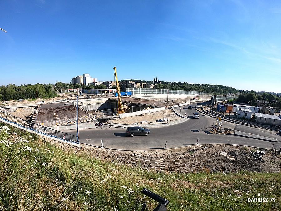Sosnowiec - Przebudowa skrzyżowania przy Makro stan Lipiec 2020