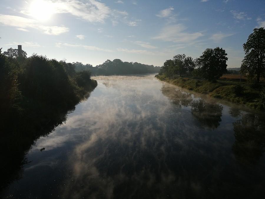 Kanał Gliwicki we mgle.