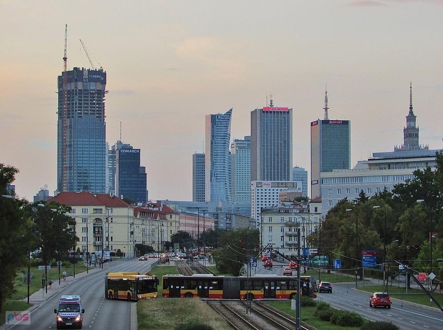 Panorama z kładki nad al. Niepodległości