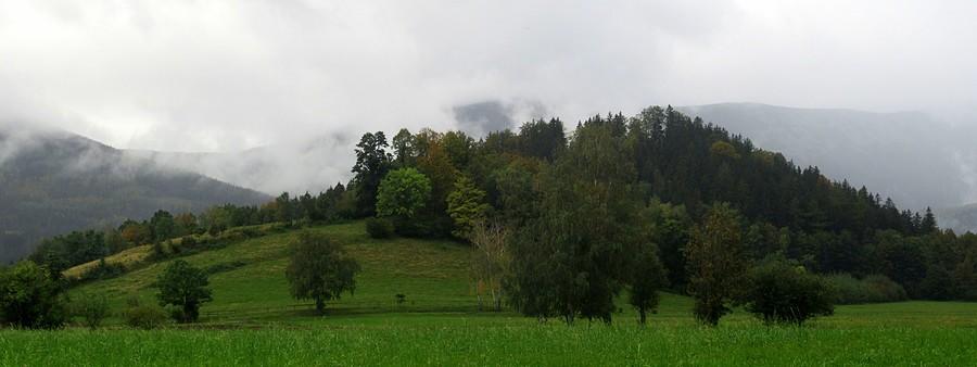 Niskie górki może i widać, reszty niestety nie, Ścięgny