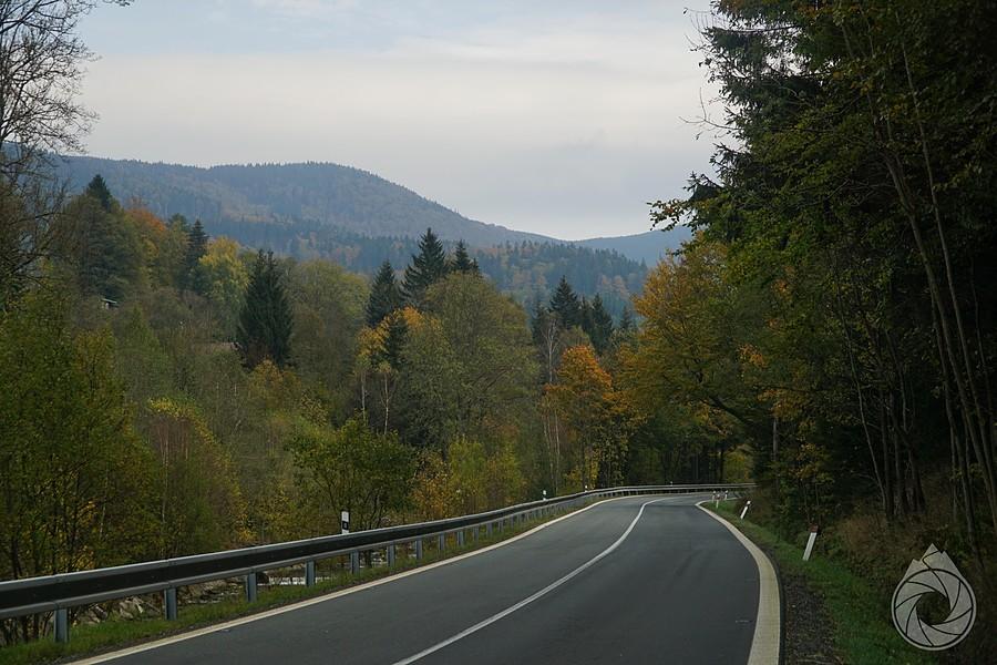 początek podjazdu na Červenohorské sedlo