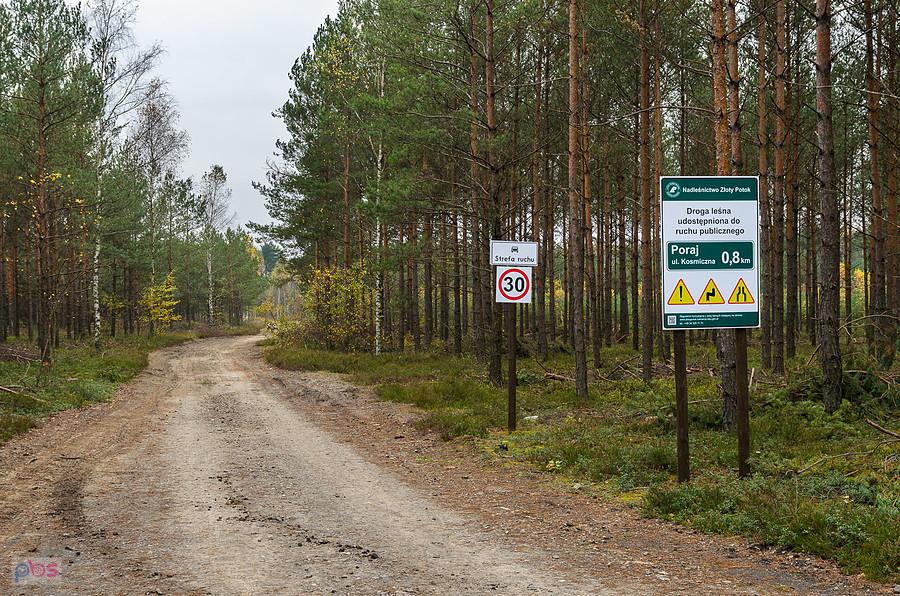 Przedłużenie ulicy Kosmicznej w Poraju i egzotycznie wyglądające w tym miejscu znaki