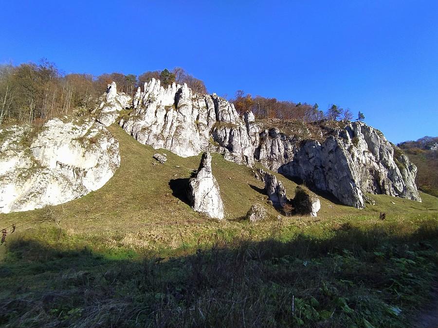Wapienne ostańce w Dolinie Prądnika.
