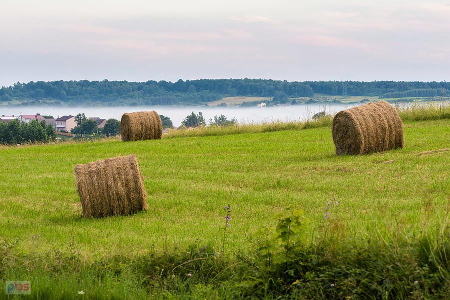 Lgota Górna - w oddali pożar łąki za wsią Osiek