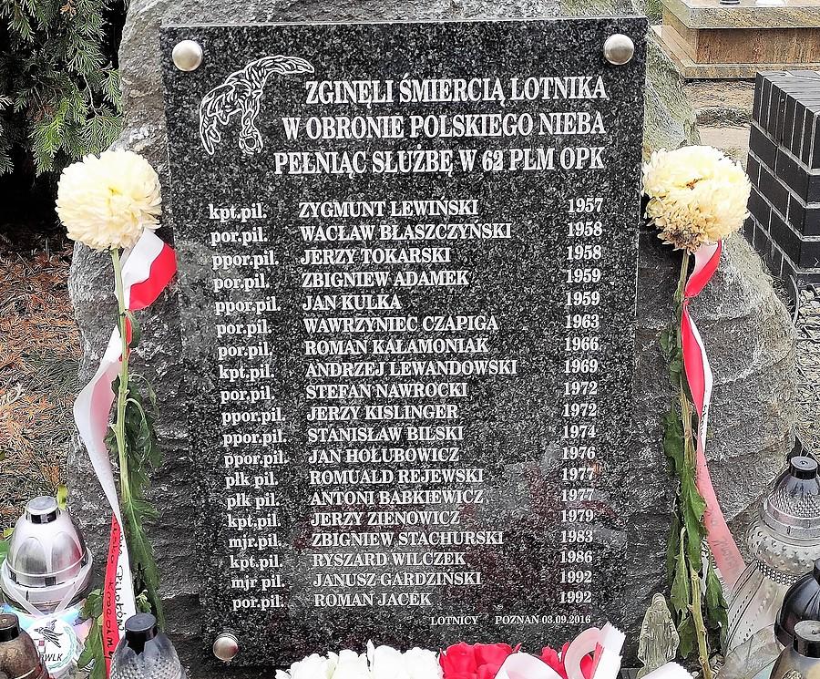 Lista poległych, 62 Pułk Lotnictwa Myśliwskiego, Poznań Głuszyna