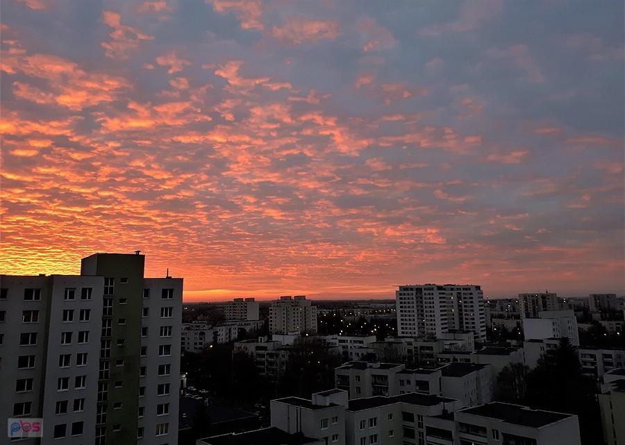 Dziejszy zachód słońca na Ursynowie