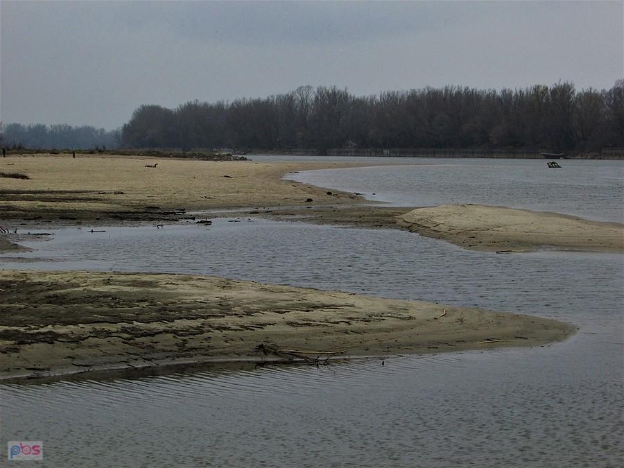 Plaża nad Wisłą okolona mieliznami