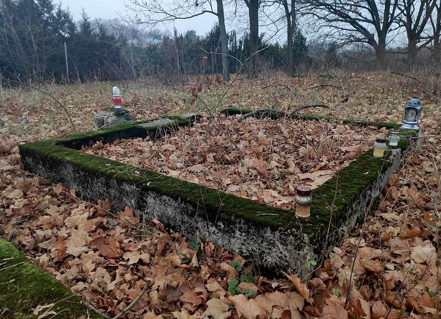 Pozostałości po grobowcu, stary cmentarz ewangelicki, Borówiec