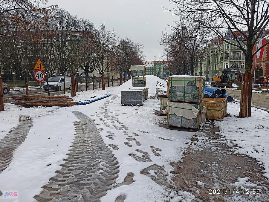 Aleja Jana Pawła II 4 stycznia 21 r.
