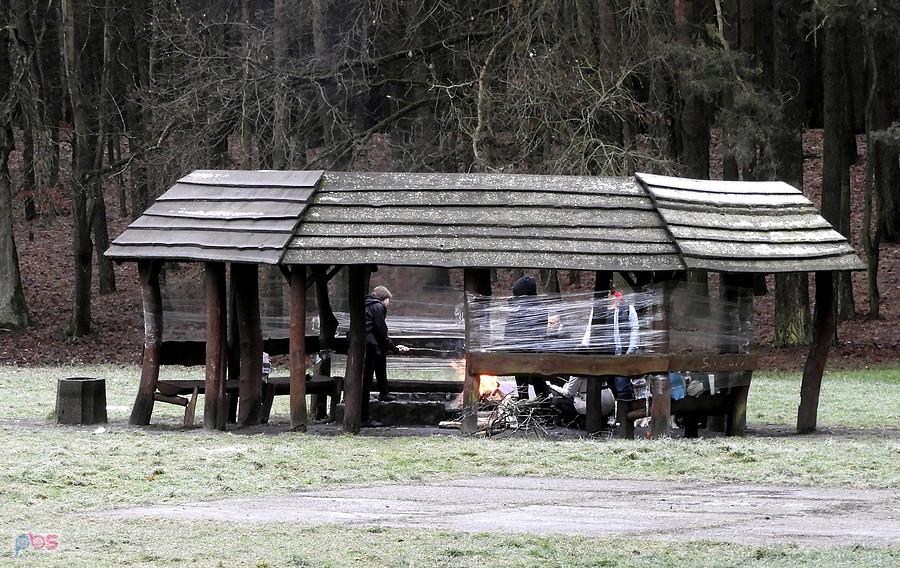 styczniowe ognisko na polanie Sportowej.