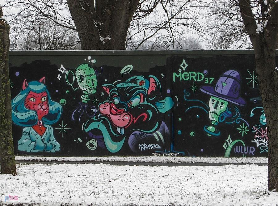 Mural na murze Toru Wyścigów Konnych