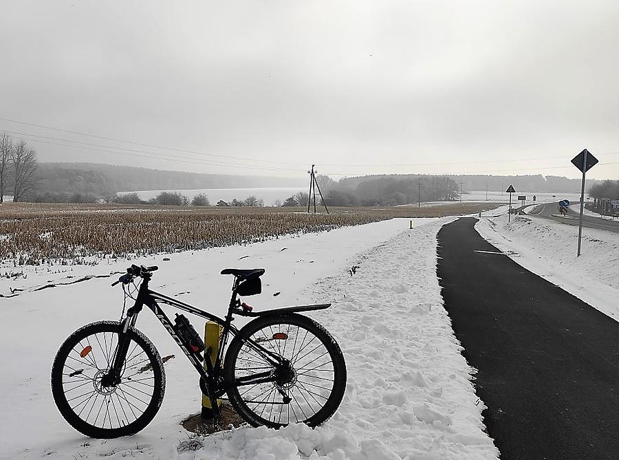 Widok na zimowy Wielkopolski Park Narodowy