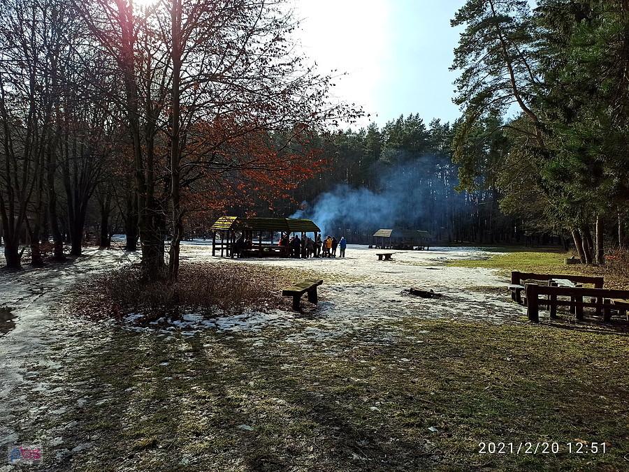 Grill w parku zimą