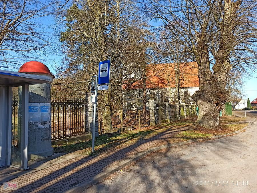 Na przystanku autobusowym w Stolcu.
