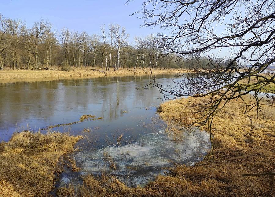 Lekko jeszcze pozamarzana Warta