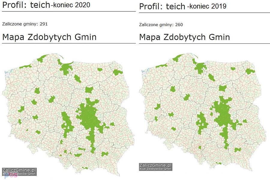 Gminy rok do roku, zmiany widoczne dopiero przy iuważniejszym przyjrzeniu się.